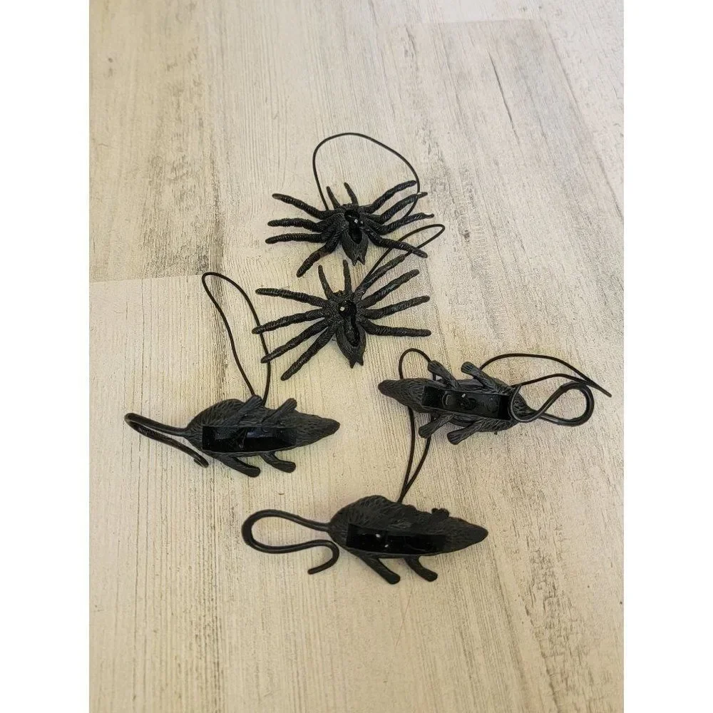 Mini rubber rats‎ quieter set Halloween hanging crop decor